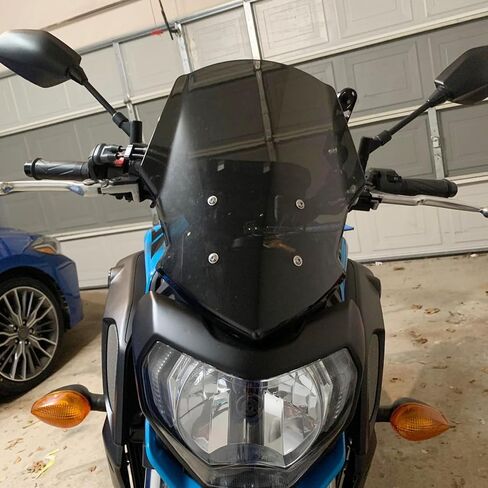 منحرف الزجاج الأمامي للدراجات النارية لـ Yamaha MT07 FZ07 MT FZ 07 2018 2019 2020 واقي شاشة الرياح الأمامية مع دعامة تثبيت، دخان داكن in Saudi Arabia