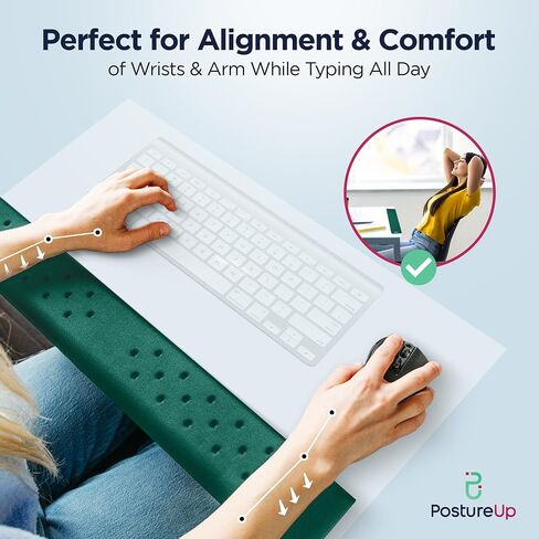 EdgeRest PostureUp L-Shaped Desk Long Wrist Rest Elbow, Forearm & Wrist Comfort Support for Table or Desk Edge, Non-Slip, Memory Foam Padding, Ergonomic Design for Extended Work, Universal Fit, Black in Saudi Arabia