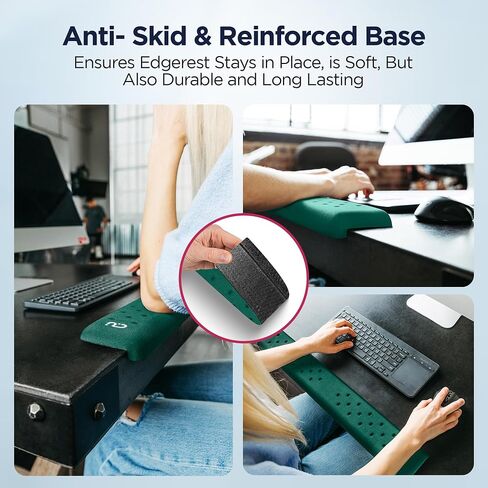 EdgeRest PostureUp L-Shaped Desk Long Wrist Rest Elbow, Forearm & Wrist Comfort Support for Table or Desk Edge, Non-Slip, Memory Foam Padding, Ergonomic Design for Extended Work, Universal Fit, Black in Saudi Arabia
