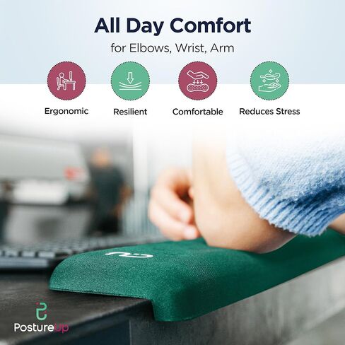 EdgeRest PostureUp L-Shaped Desk Long Wrist Rest Elbow, Forearm & Wrist Comfort Support for Table or Desk Edge, Non-Slip, Memory Foam Padding, Ergonomic Design for Extended Work, Universal Fit, Black in Saudi Arabia