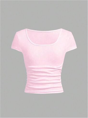 SOLY HUX Girl's Short Sleeve T Shirts 3 Piece Basic Scoop Neck Tees Slim Fit Casual Summer Tops in Kuwait