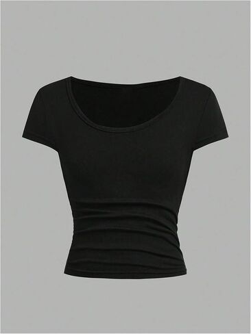 SOLY HUX Girl's Short Sleeve T Shirts 3 Piece Basic Scoop Neck Tees Slim Fit Casual Summer Tops in Kuwait
