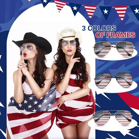 Mepase 12 Pack Mens Women American Flag Sunglasses USA Flag Glasses for 4th of July for Independence Day Patriotic Decoration in Kuwait
