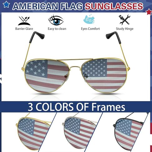 Mepase 12 Pack Mens Women American Flag Sunglasses USA Flag Glasses for 4th of July for Independence Day Patriotic Decoration in Kuwait
