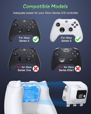 YUANHOT Rechargeable Battery Pack for Xbox Series X/S, LED Display Xbox Controller Battery Pack, 2 Pack 3600mWh Fast Charging Battery Pack, Remote Play and Charge Kit for Xbox Series X/S Accessories in Saudi Arabia