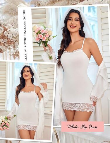 Avidlove Nightgowns for Women Sexy Lace Trim Mini Slip Dress Modal Sleepwear Babydoll Lingerie Nightdress in Saudi Arabia
