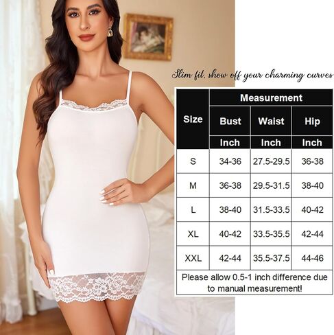 Avidlove Nightgowns for Women Sexy Lace Trim Mini Slip Dress Modal Sleepwear Babydoll Lingerie Nightdress in Saudi Arabia