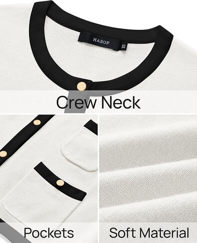 سترة حريمي HAEOF لخريف 2024 بأكمام طويلة وأزرار علوية، رقبة دائرية ناعمة وخفيفة الوزن وأنيقة، ملابس خارجية عصرية مع جيوب in Kuwait