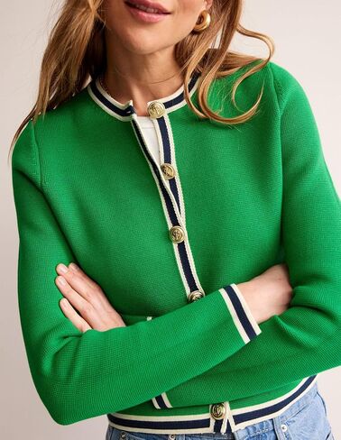 Women's Cardigan Sweater Open Front Color Block Button Down Knit Tweed Jackets Fall Cropped Coat in Saudi Arabia