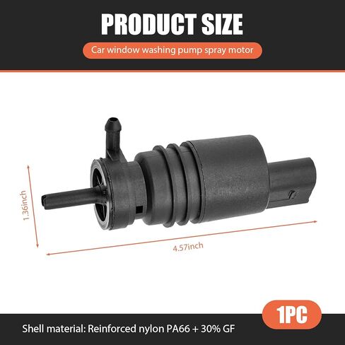 قطعة واحدة من مضخة غسيل الزجاج الأمامي للسيارة، مضخة سائل بديلة للنافذة، محرك رش الماء لمضخة الغسيل، متوافق مع BMW E36، E46، E53، E86 (أسود) in Kuwait