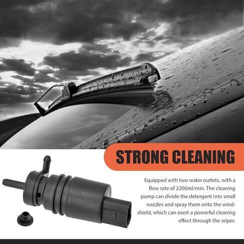 قطعة واحدة من مضخة غسيل الزجاج الأمامي للسيارة، مضخة سائل بديلة للنافذة، محرك رش الماء لمضخة الغسيل، متوافق مع BMW E36، E46، E53، E86 (أسود) in Kuwait