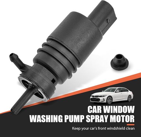 قطعة واحدة من مضخة غسيل الزجاج الأمامي للسيارة، مضخة سائل بديلة للنافذة، محرك رش الماء لمضخة الغسيل، متوافق مع BMW E36، E46، E53، E86 (أسود) in Kuwait