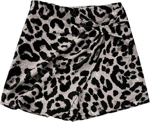 Milumia Women's Leopard Print High Waisted Mini Skort Shorts Twist Front Wrap Short Skirts in Saudi Arabia
