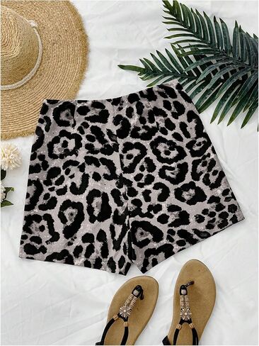 Milumia Women's Leopard Print High Waisted Mini Skort Shorts Twist Front Wrap Short Skirts in Saudi Arabia