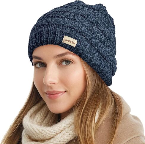 Sukeen Knit Beanie Hat for Women Thick Fleece Lined Winter Hat Warm Skull Cap Fashionable Knit Hat for Outdoor in Kuwait