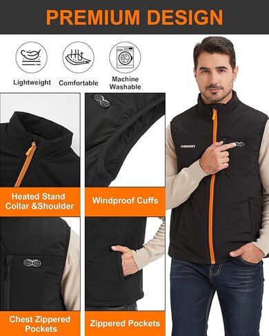 Heated Vest for Men,11 Heating Zone Warm Lightweight Heated Jacket Electric Heated Motorcycle Vest No Include Battery in Saudi Arabia