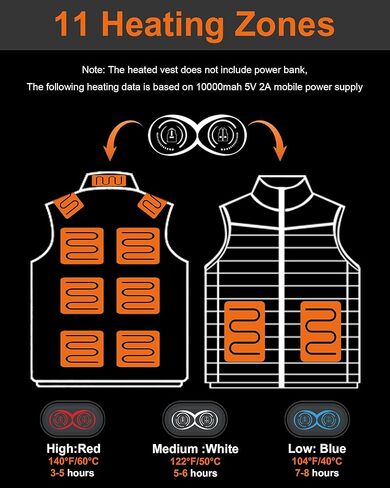 Heated Vest for Men,11 Heating Zone Warm Lightweight Heated Jacket Electric Heated Motorcycle Vest No Include Battery in Saudi Arabia