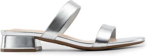 DREAM PAIRS Women's Slides Heels Slip On Low Block Sandals Two Strap Open Round Toe Chunky Casual Summer Mules Shoes in Saudi Arabia