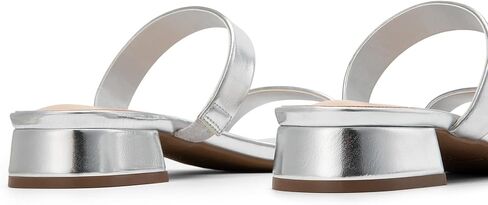 DREAM PAIRS Women's Slides Heels Slip On Low Block Sandals Two Strap Open Round Toe Chunky Casual Summer Mules Shoes in Saudi Arabia
