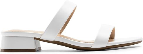 DREAM PAIRS Women's Slides Heels Slip On Low Block Sandals Two Strap Open Round Toe Chunky Casual Summer Mules Shoes in Saudi Arabia