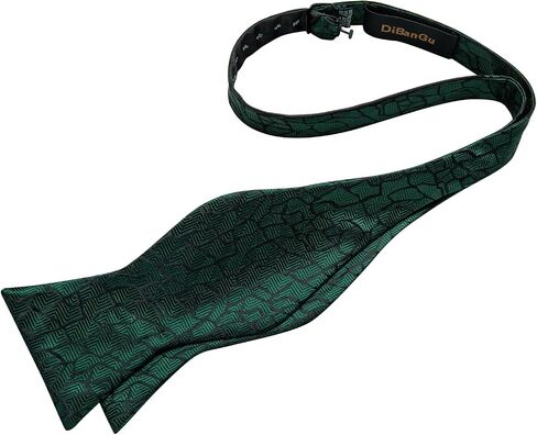 DiBanGu Christams Bow Ties for Men Self Tied Bow Tie Set with Pocket Square Cufflinks Silk Jacquard Woven Bow Tie in Saudi Arabia
