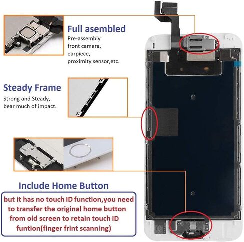 شاشة بديلة من Brinonac لهاتف iPhone 6s، شاشة LCD تعمل باللمس باللون الأسود، مجموعة كاملة مع أدوات إصلاح كاملة وواقي للشاشة in Saudi Arabia