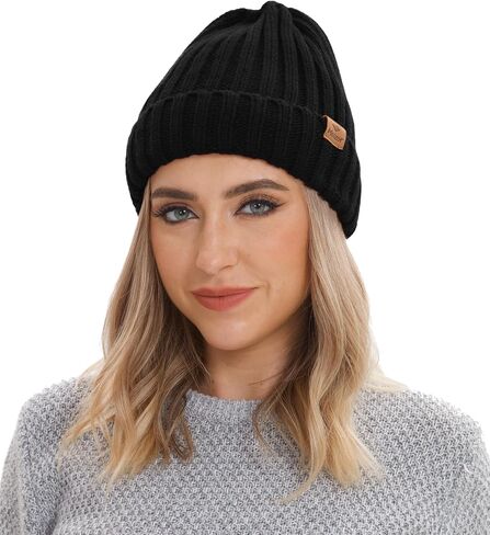 Winter Beanie Hat for Men and Women, Warm Double-Layered Knit Beanie in Multiple Colors to Go with Everything in Kuwait