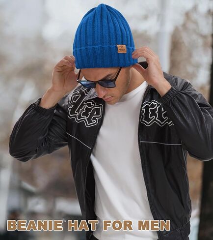Winter Beanie Hat for Men and Women, Warm Double-Layered Knit Beanie in Multiple Colors to Go with Everything in Kuwait