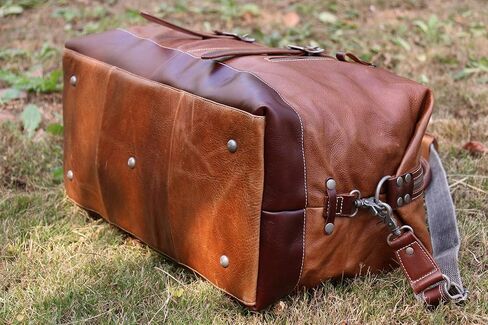 IBLUE Vintage Travel Duffel Bag Genuine Full Grain Leather Weekender Bag Gym Handbag in Saudi Arabia