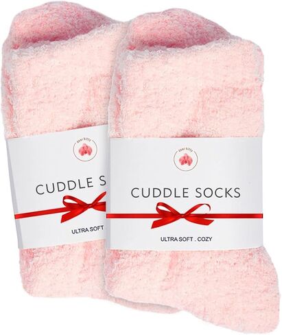 Cloud Socks for Women & Men - Light Pink Socks - Unisex Fit Microfiber Sleep Socks for Men & Women - Ultra Plush, Luxurious, & Cozy Socks - Machine Washable Super Comfy Socks - 2 Pairs in Saudi Arabia