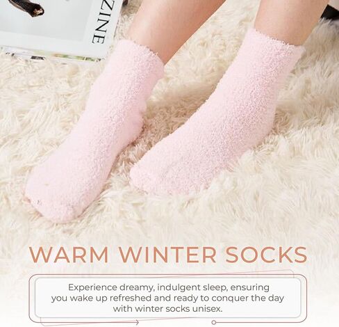 Cloud Socks for Women & Men - Light Pink Socks - Unisex Fit Microfiber Sleep Socks for Men & Women - Ultra Plush, Luxurious, & Cozy Socks - Machine Washable Super Comfy Socks - 2 Pairs in Saudi Arabia