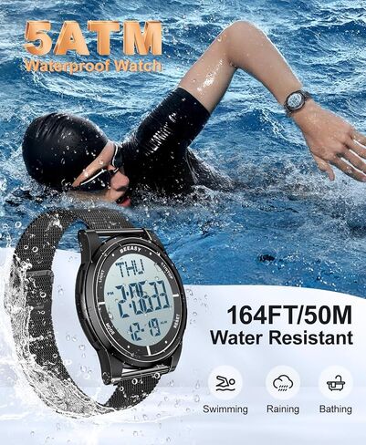 Beeasy Unisex Digital Watch Fashion Sleek Minimalist Mesh Stainless Steel with Alarm Waterproof Chronograph Watches for Men/Women with Auto Date in Saudi Arabia
