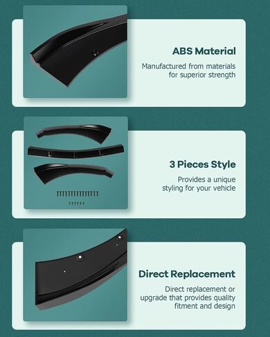 SCITOO 3PCS Black PP Front Bumper Body Kit Spoiler Chin Spoiler Front Bumper Lip Fit for Mustang in Saudi Arabia