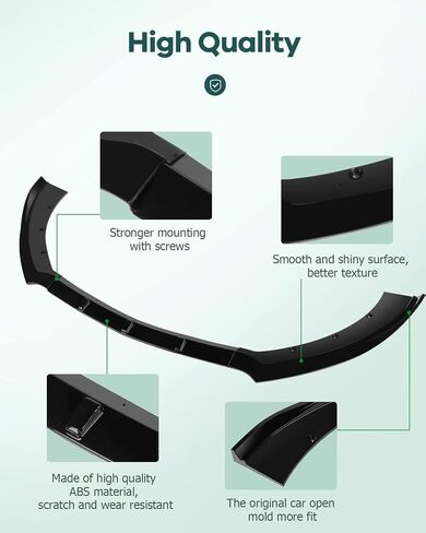 SCITOO 3PCS Black PP Front Bumper Body Kit Spoiler Chin Spoiler Front Bumper Lip Fit for Mustang in Saudi Arabia