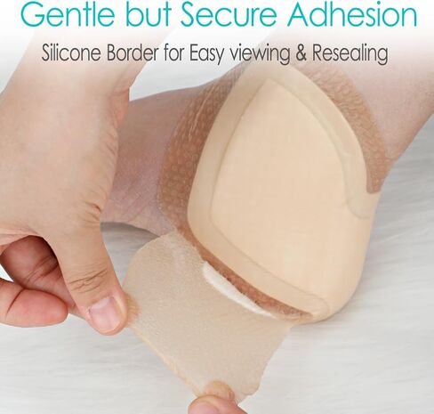 Heel Silicone Foam Dressing Wounds Bandages with Gentle Adhesive Border 8"x 8" Heel Protector Padding for Heel Ulcer Pressure Sore Foot Pain Cracked Heels(Pack of 1) in Kuwait