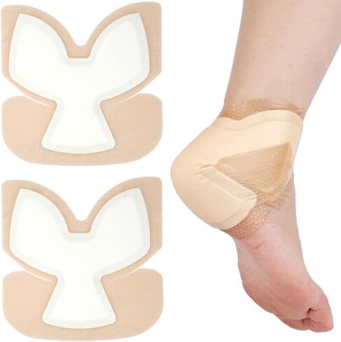 Heel Silicone Foam Dressing Wounds Bandages with Gentle Adhesive Border 8"x 8" Heel Protector Padding for Heel Ulcer Pressure Sore Foot Pain Cracked Heels(Pack of 1) in Kuwait
