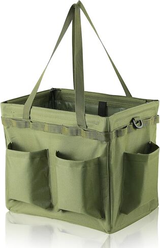 Multifunctional Storage Toolbox Carry Griddle,Large Grill Utensils Accessory Grilling Tools Basket Carrying Caddy Tool Tote Bag Storage Box Camp Cooking bbq Outdoor Picnic Organizer (Black) in Kuwait