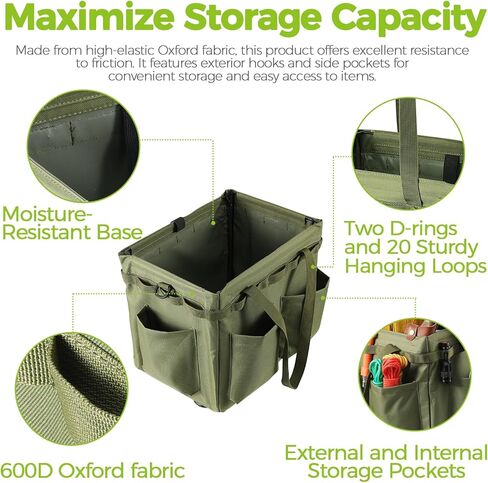 Multifunctional Storage Toolbox Carry Griddle,Large Grill Utensils Accessory Grilling Tools Basket Carrying Caddy Tool Tote Bag Storage Box Camp Cooking bbq Outdoor Picnic Organizer (Black) in Kuwait