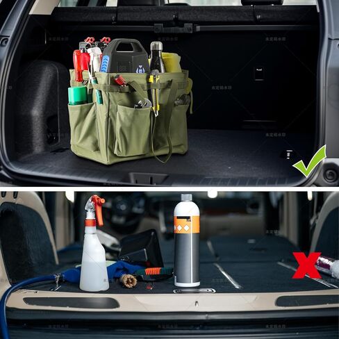 Multifunctional Storage Toolbox Carry Griddle,Large Grill Utensils Accessory Grilling Tools Basket Carrying Caddy Tool Tote Bag Storage Box Camp Cooking bbq Outdoor Picnic Organizer (Black) in Kuwait