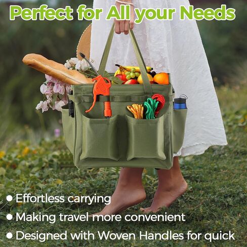 Multifunctional Storage Toolbox Carry Griddle,Large Grill Utensils Accessory Grilling Tools Basket Carrying Caddy Tool Tote Bag Storage Box Camp Cooking bbq Outdoor Picnic Organizer (Black) in Kuwait