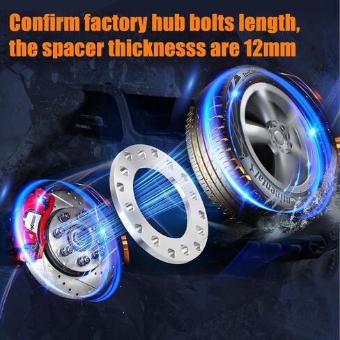 GAsupply 12mm 8 Lug Universal Wheel Spacers, Fit for F250 E350 Ram 2500 3500 Express 3500 K3500 Silverado Suburban 2500 Sierra 2500HD 3500HD, 4pcs 8x6.5 8x165.1 8x170 8x180 1/2 inch Forged Spacer in Kuwait