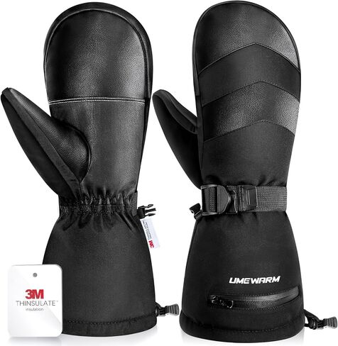 -10°F Winter Ski Mittens for Men & Women Made with 3M C100 Insulation, Double Waterproof Winter Ski Gloves, 2X Warmer Snowboard Mittens with 5-Layer Fabric in Saudi Arabia