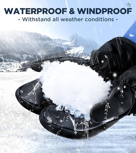 -10°F Winter Ski Mittens for Men & Women Made with 3M C100 Insulation, Double Waterproof Winter Ski Gloves, 2X Warmer Snowboard Mittens with 5-Layer Fabric in Saudi Arabia