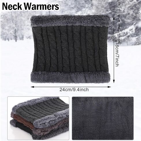 Coume 9 قطع قبعة شتوية قبعة وشاح لتدفئة الرقبة وقفازات شاشة تعمل باللمس مجموعة للرجال البالغين قفازات لمس كاملة الأصابع قبعة مع حافة الأذن وشاح رفرف قفازات ناعمة دافئة in Kuwait