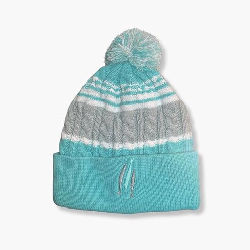 السمكة الثلاثة المختارة - قبعة صغيرة باللون الأزرق المخضر مع بوم بوم in Kuwait