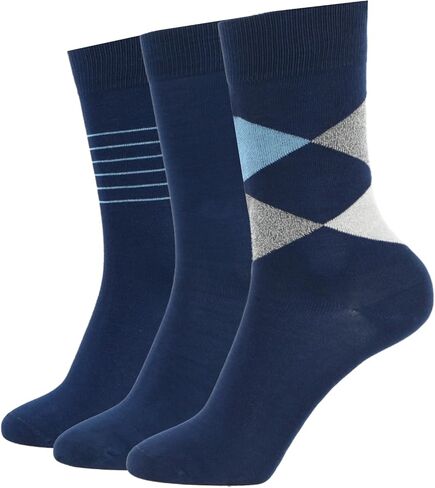 +MD Men's Soft Dress Socks Size 10-13, 3 Pairs Classic Business Crew Calf Socks for Men, Lightweight Breathable Comfort in Kuwait