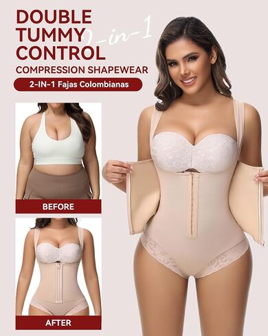 SHAPSHE Fajas Colombianas Moldeadoras Shapewear for Women Tummy Control Waist Trainer Body Shaper Open Bust Girdle in Saudi Arabia