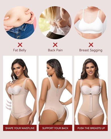 SHAPSHE Fajas Colombianas Moldeadoras Shapewear for Women Tummy Control Waist Trainer Body Shaper Open Bust Girdle in Saudi Arabia