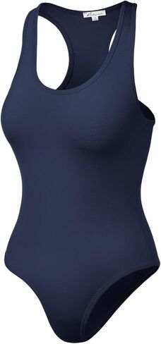 HATOPANTS Women's Tank Top Bodysuits Sleeveless Scoopneck Racerback Cotton Jumpsuits in Kuwait