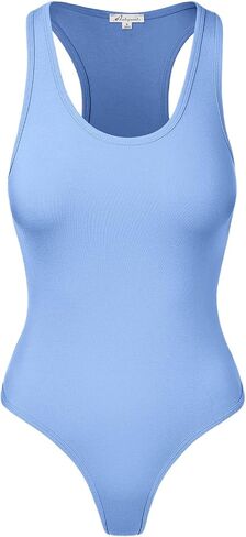 HATOPANTS Women's Tank Top Bodysuits Sleeveless Scoopneck Racerback Cotton Jumpsuits in Kuwait